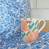 traingles mug & tea towel set